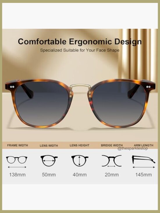 Round Acetate Polarized Sunglasses for Women Retro Metal Bridge Shades main image 5